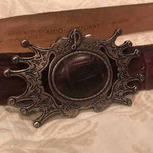 Diesel Snake Print Leather Belt